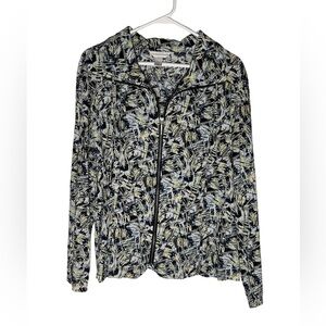 Christopher & Banks Blue and Yellow Zip Up Jacket